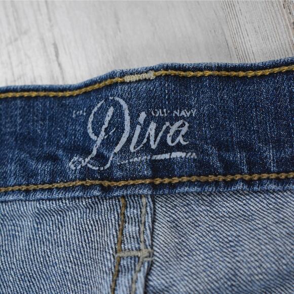 Y2K vintage Old Navy low rise diva style denim blue jeans women's 12 tall/long - Picture 4 of 7
